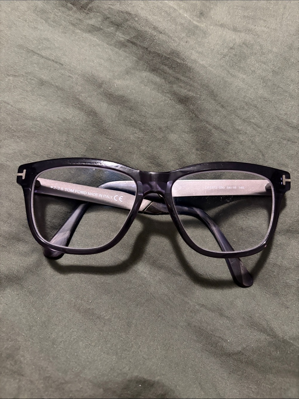 Tom Ford Matte Black Rectangular Optical Frames